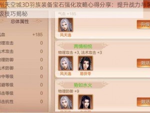 九州天空城3D羽族装备宝石强化攻略心得分享：提升战力与装备升级技巧揭秘