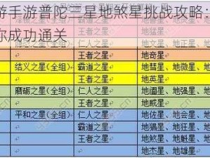 梦幻西游手游普陀三星地煞星挑战攻略：全方位指南助你成功通关