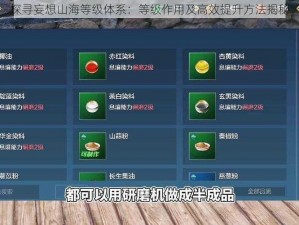 探寻妄想山海等级体系：等级作用及高效提升方法揭秘