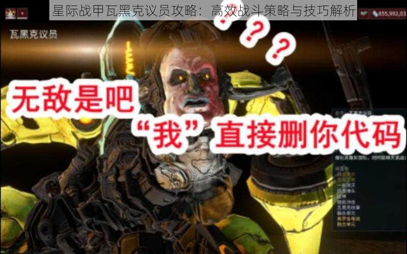 星际战甲瓦黑克议员攻略：高效战斗策略与技巧解析