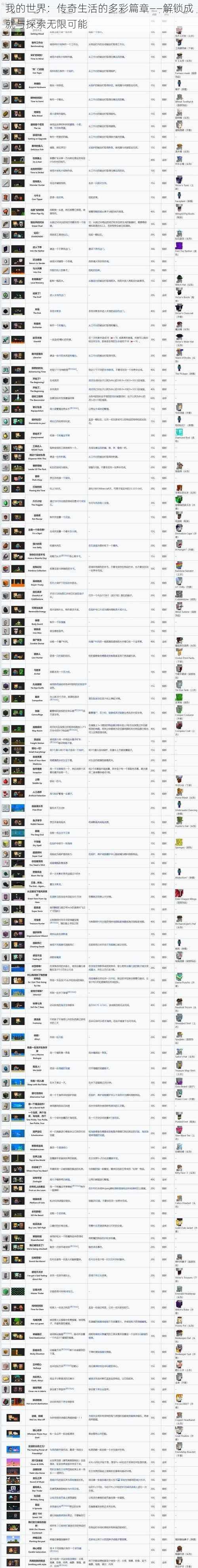 我的世界：传奇生活的多彩篇章——解锁成就与探索无限可能