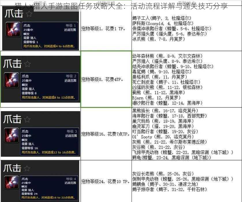 猎人x猎人手游宝图任务攻略大全：活动流程详解与通关技巧分享