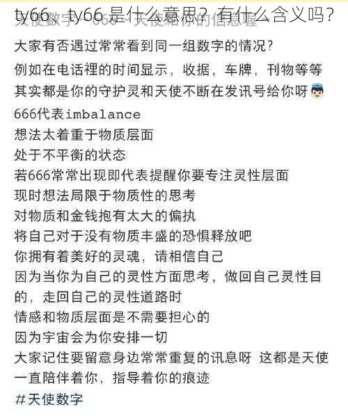 ty66、ty66 是什么意思？有什么含义吗？