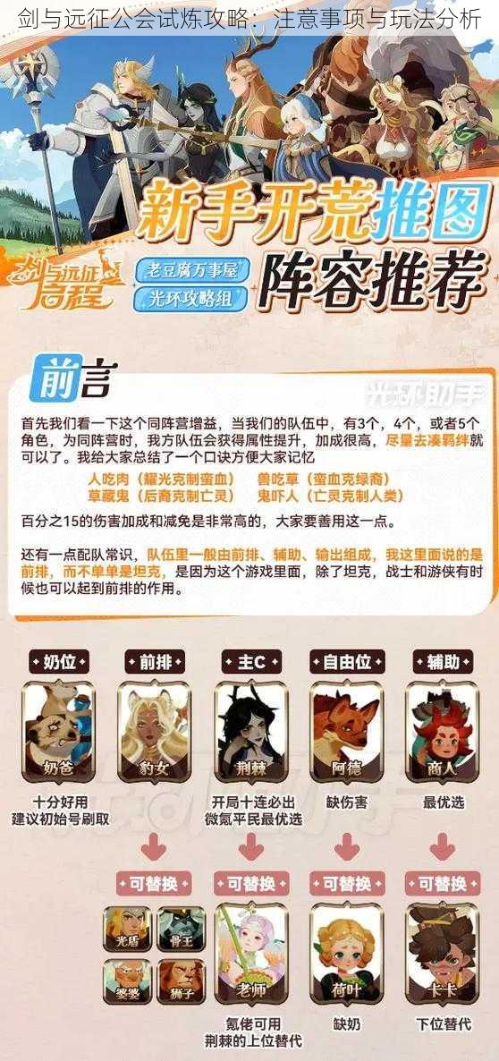 剑与远征公会试炼攻略：注意事项与玩法分析