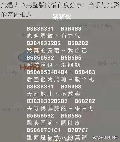 光遇大鱼完整版简谱首度分享：音乐与光影的奇妙相遇