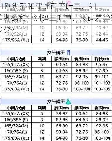 91欧洲码和亚洲码三叶草、91 欧洲码和亚洲码三叶草，尺码差异知多少？