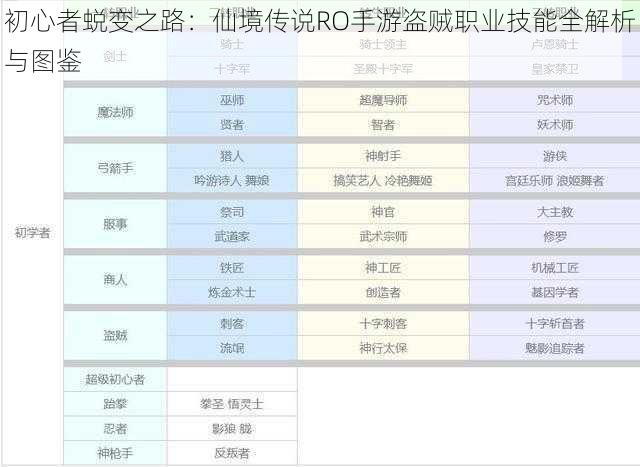 初心者蜕变之路：仙境传说RO手游盗贼职业技能全解析与图鉴