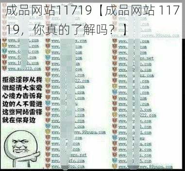 成品网站11719【成品网站 11719，你真的了解吗？】