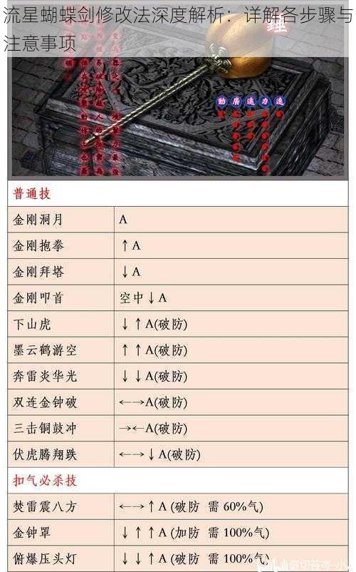 流星蝴蝶剑修改法深度解析：详解各步骤与注意事项