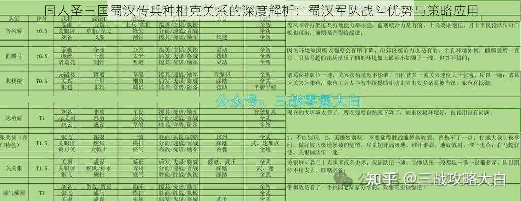 同人圣三国蜀汉传兵种相克关系的深度解析：蜀汉军队战斗优势与策略应用