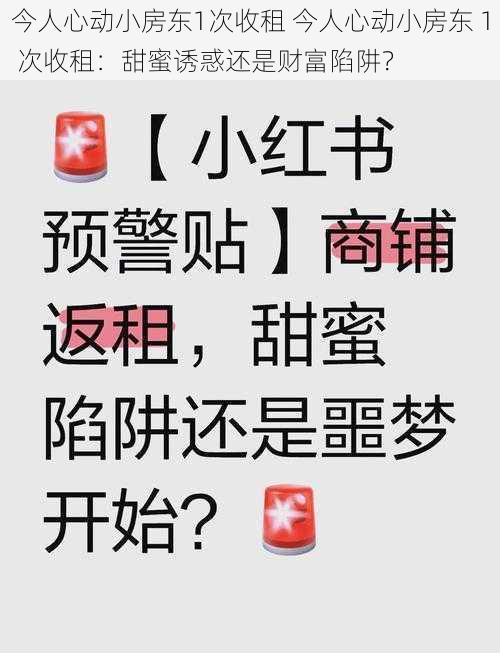 今人心动小房东1次收租 今人心动小房东 1 次收租：甜蜜诱惑还是财富陷阱？