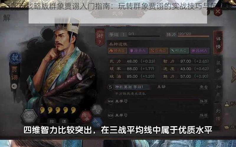 三国志战略版群象贾诩入门指南：玩转群象贾诩的实战技巧与策略讲解