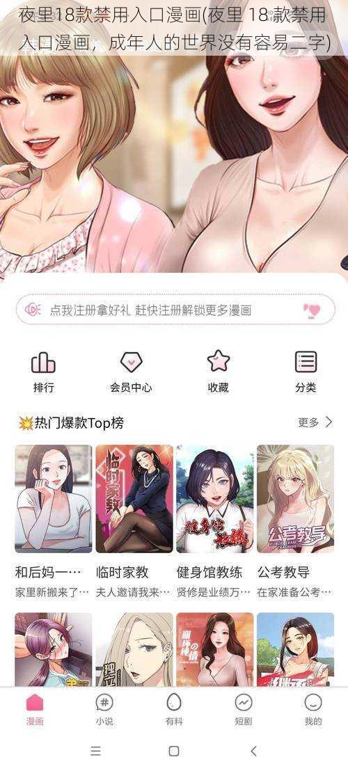 夜里18款禁用入口漫画(夜里 18 款禁用入口漫画，成年人的世界没有容易二字)