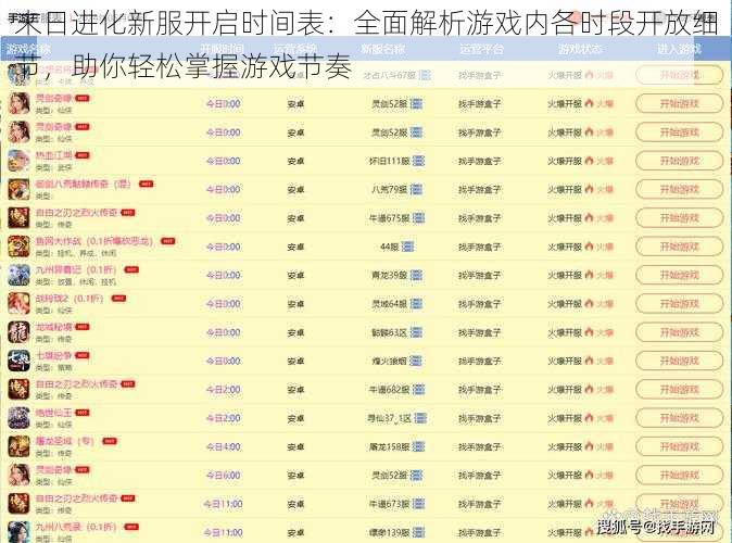 末日进化新服开启时间表：全面解析游戏内各时段开放细节，助你轻松掌握游戏节奏