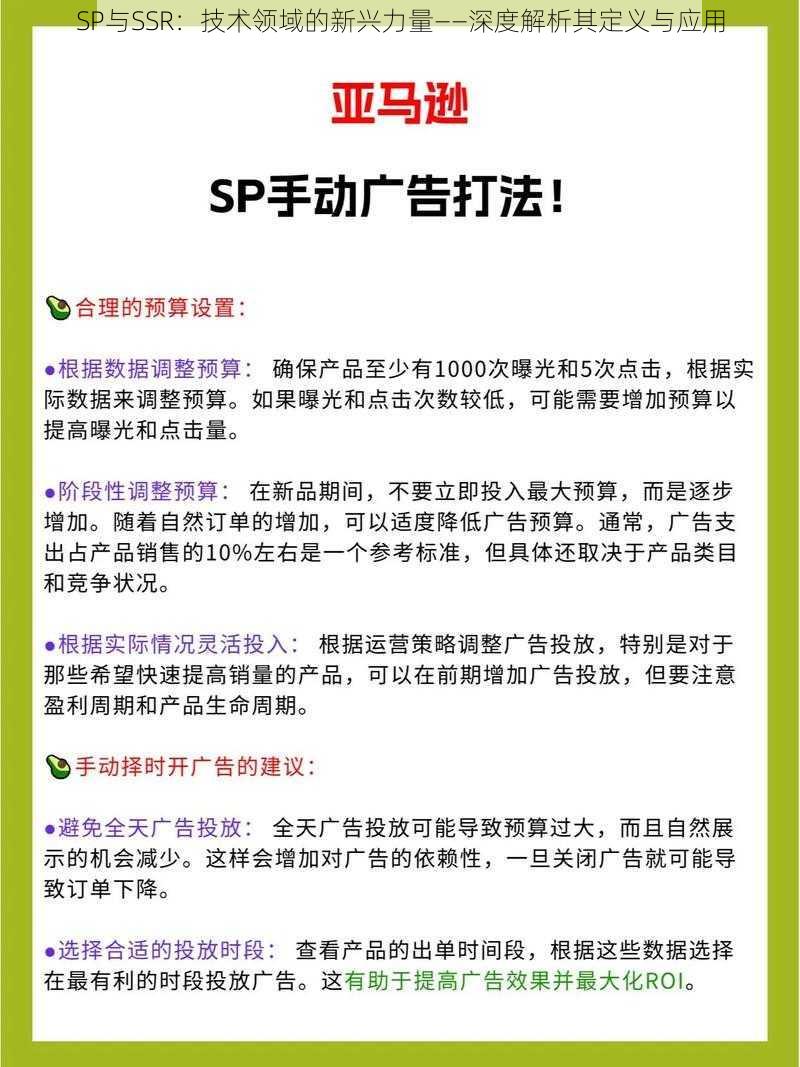 SP与SSR：技术领域的新兴力量——深度解析其定义与应用