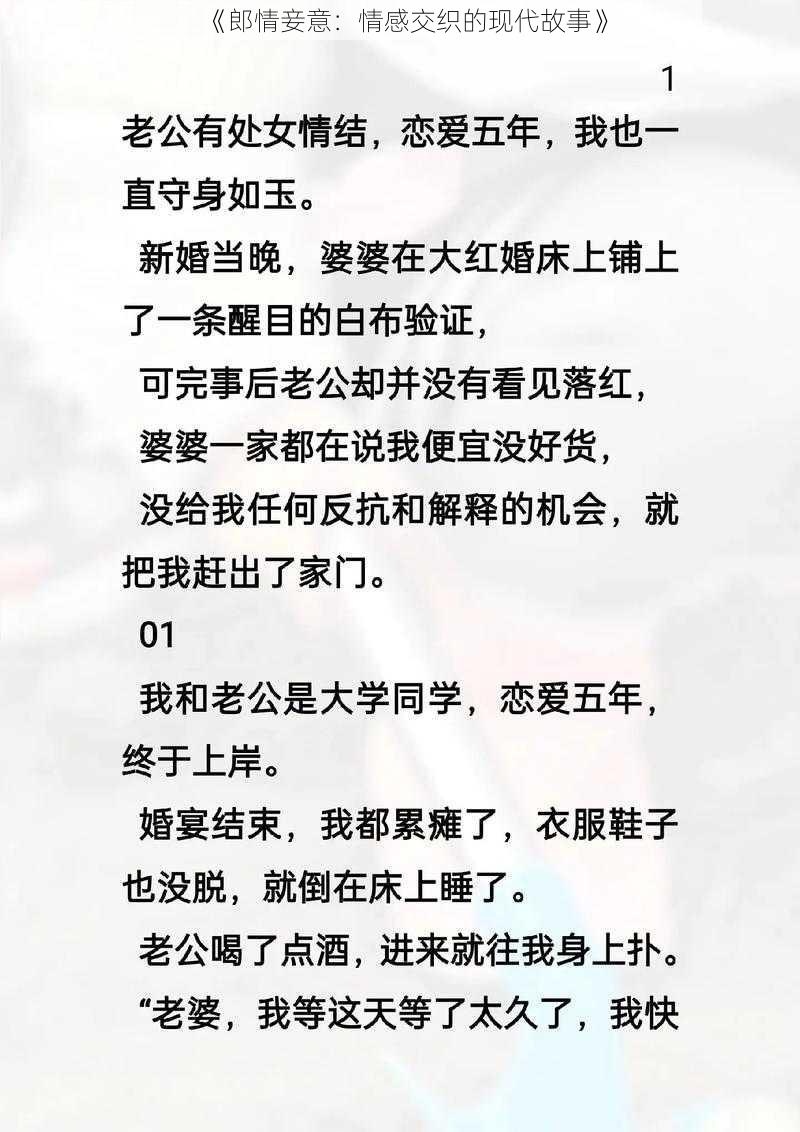 《郎情妾意：情感交织的现代故事》