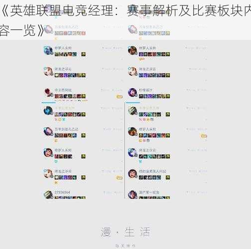 《英雄联盟电竞经理：赛事解析及比赛板块内容一览》