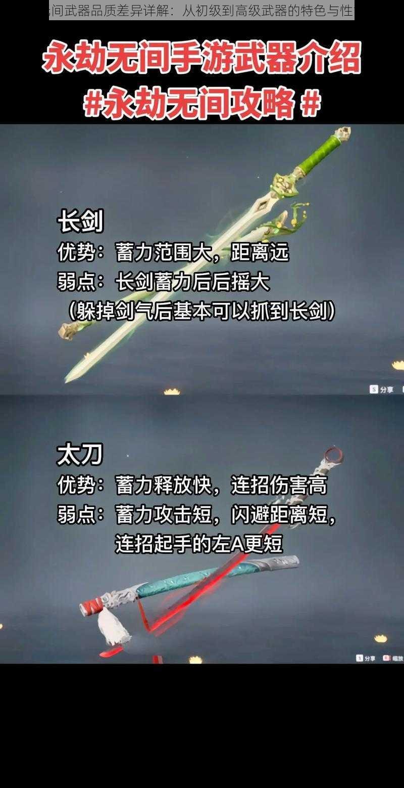 永劫无间武器品质差异详解：从初级到高级武器的特色与性能对比